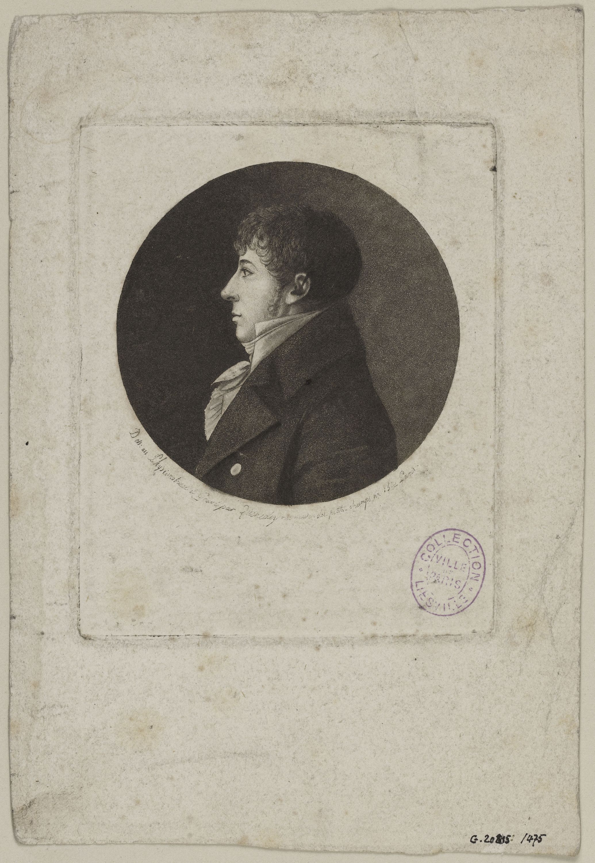 Edmé Quenedey, Portrait d'un homme, fin XVIIIème siècle/début XIXème siècle