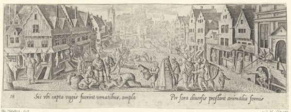 Collaert, Adriaen, (-1618), (printmaker), Venationis, piscationis, et aucupii typi: Market place