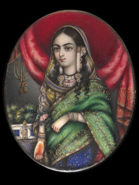 Unknown, One of eleven bust portraits depicting Mughal ladies and princesses