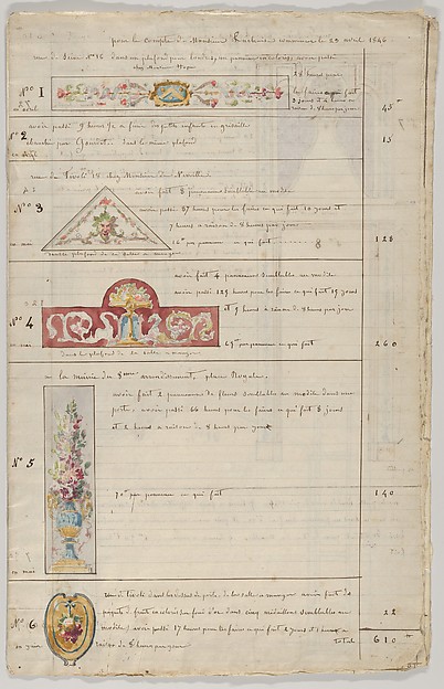 Jules-Edmond-Charles Lachaise, Interior Decorator’s Account Book of Hours Spent