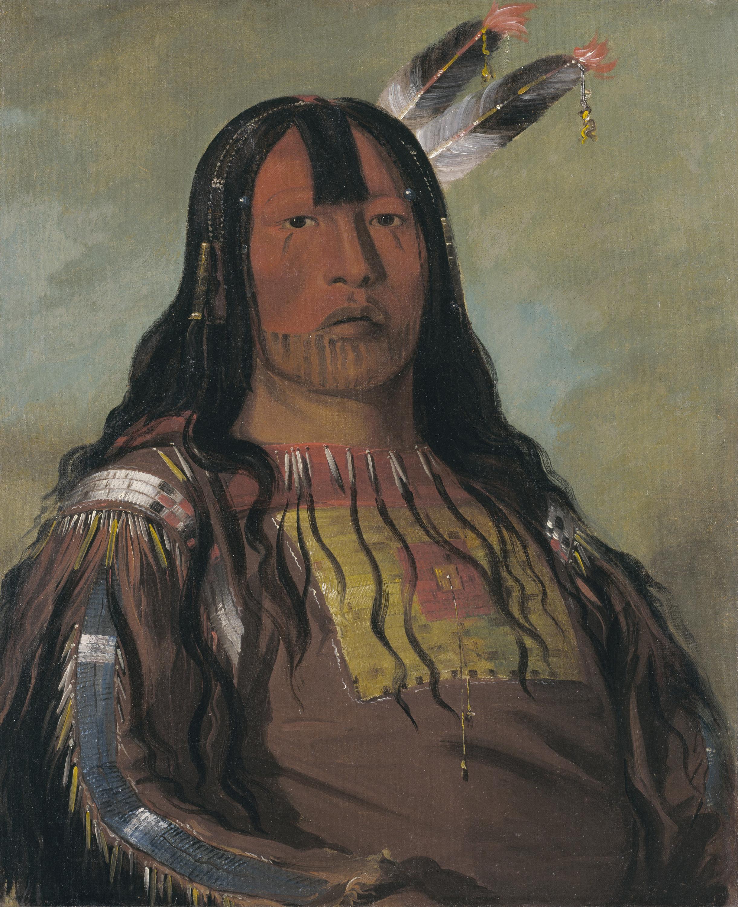 George Catlin, Mix-ke-móte-skin-na, Iron Horn, a Warrior