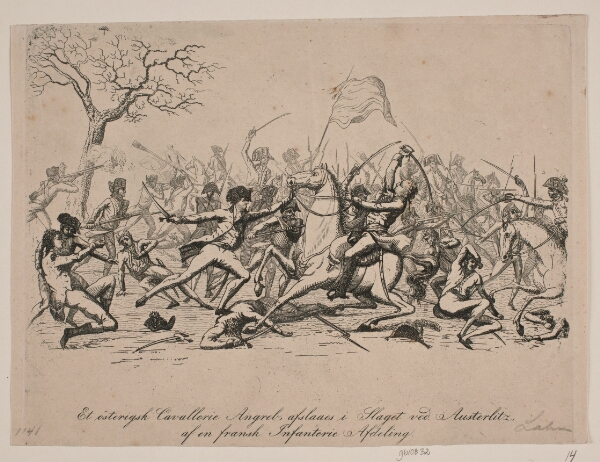 Gerhard Ludvig Lahde, Et østerisk cavallerie angreb afslås i slaget ved Austerlitz