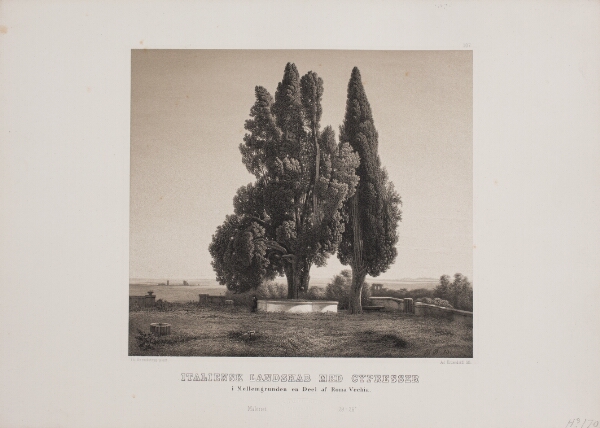 Adolph Kittendorff, Italiensk landskab med cypresser