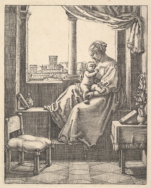 Barthel Beham, The Virgin at the Window