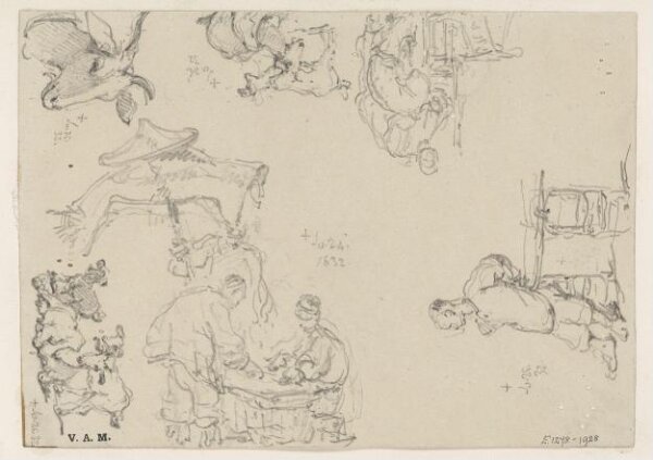 George Chinnery, Studies of figures and goats