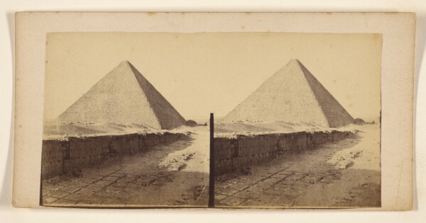 Francis Frith, [Pyramid with brick walkway in foreground]