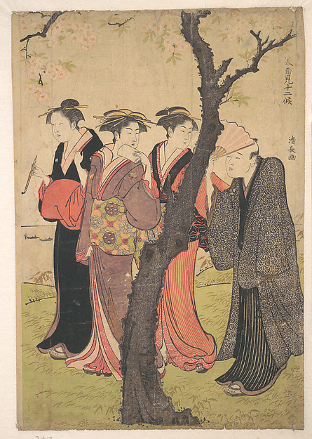Torii Kiyonaga, Cherry Blosson Viewing at Gotenyama