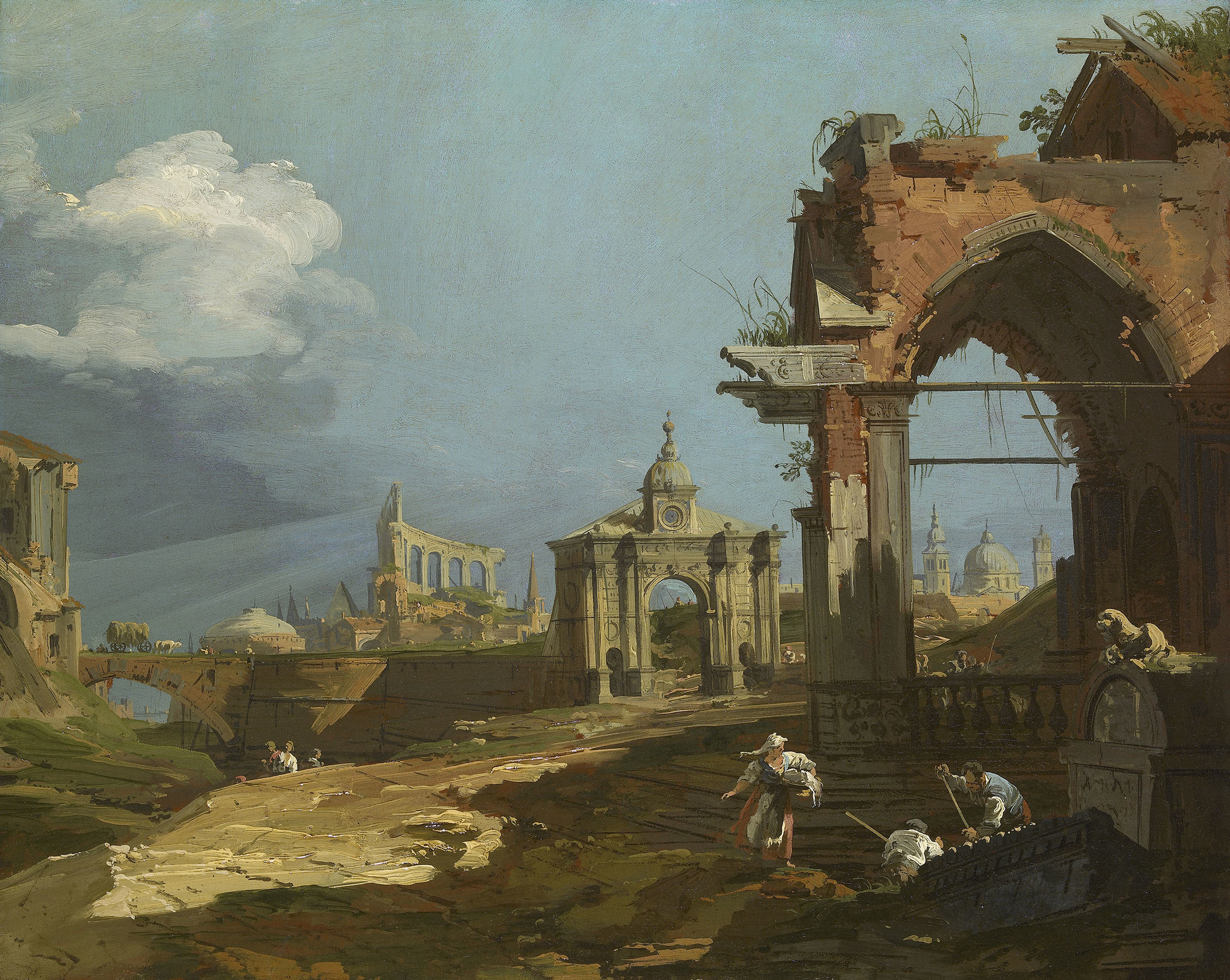 Canaletto, Capriccio with a Pointed Arch