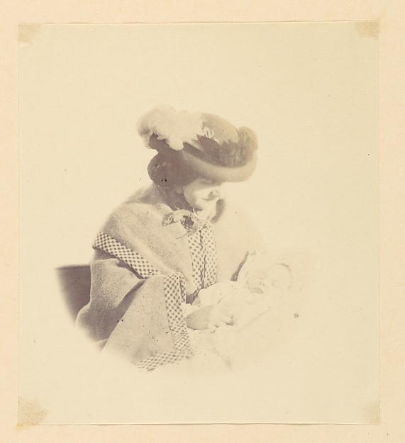Alfred Capel Cure, [Vignetted portrait, woman holding a baby]