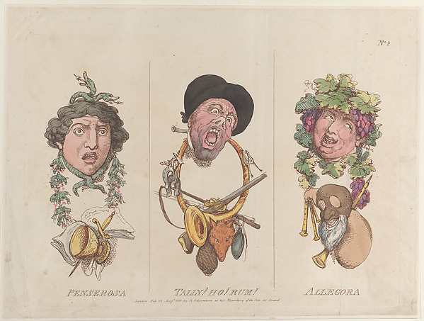 Thomas Rowlandson, Penserosa, Tally! Ho! Rum!, Allegora