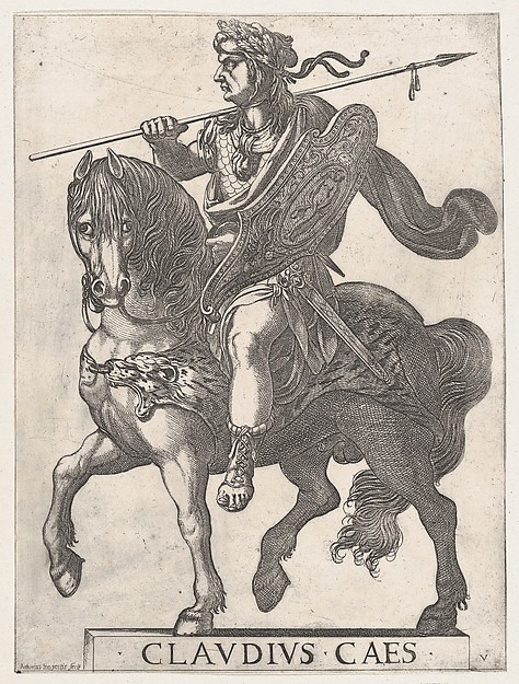 Antonio Tempesta, Plate 5: Emperor Claudius on Horseback, from "The First Twelve Roman Caesars"