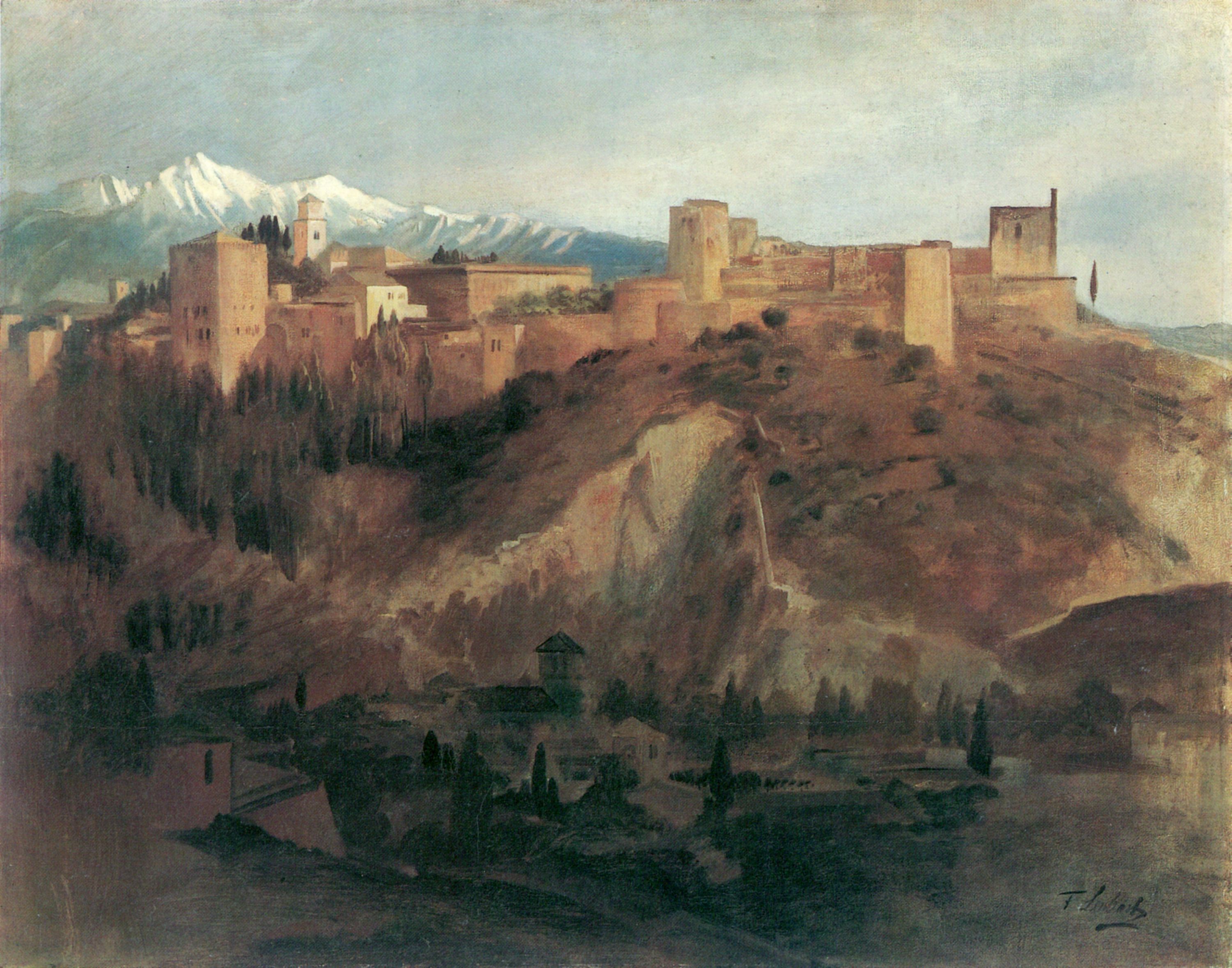 Franz von Lenbach, The Alhambra in Granada