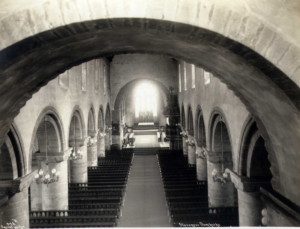 Anders Beer Wilse, Kirkeinteriør, Stavanger domkirke, Stavanger, Rogaland.
