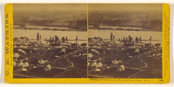 Carleton Watkins, Panorama of Portland and the Willamette River, Oregon. No. 4.