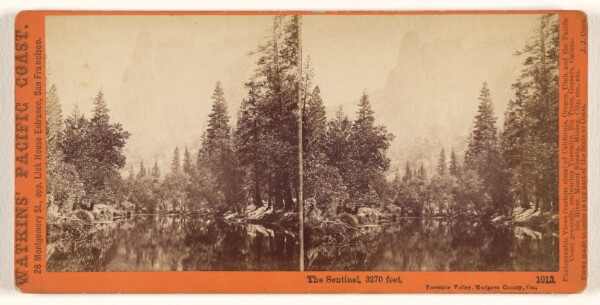 Carleton Watkins, The Sentinel, 3270 feet, Yosemite Valley, Mariposa County, Cal.