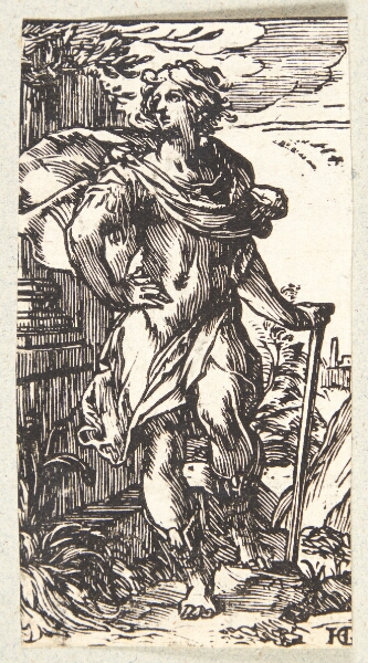 Hendrick Goltzius, Stående ung mand med stok