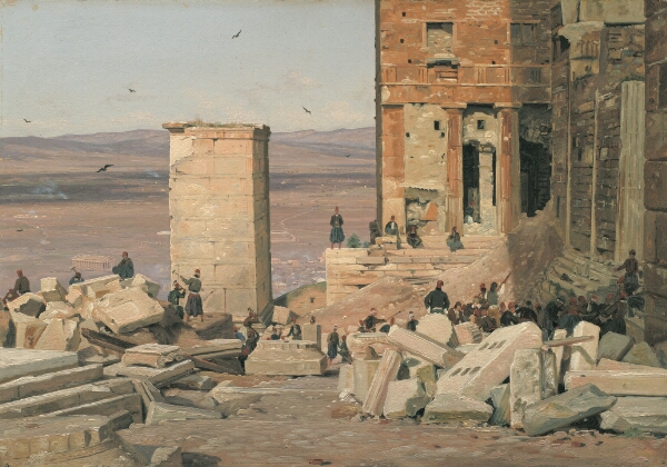 Martinus Rørbye, Grækere arbejder i ruinerne ved Akropolis