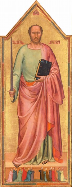 Bernardo Daddi, Saint Paul and a Group of Worshippers