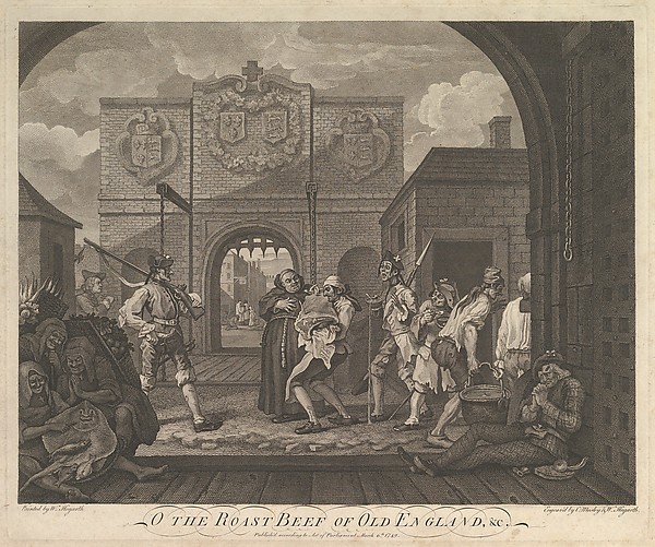 William Hogarth, O the Roast Beef of Old England--The Gate of Caiais