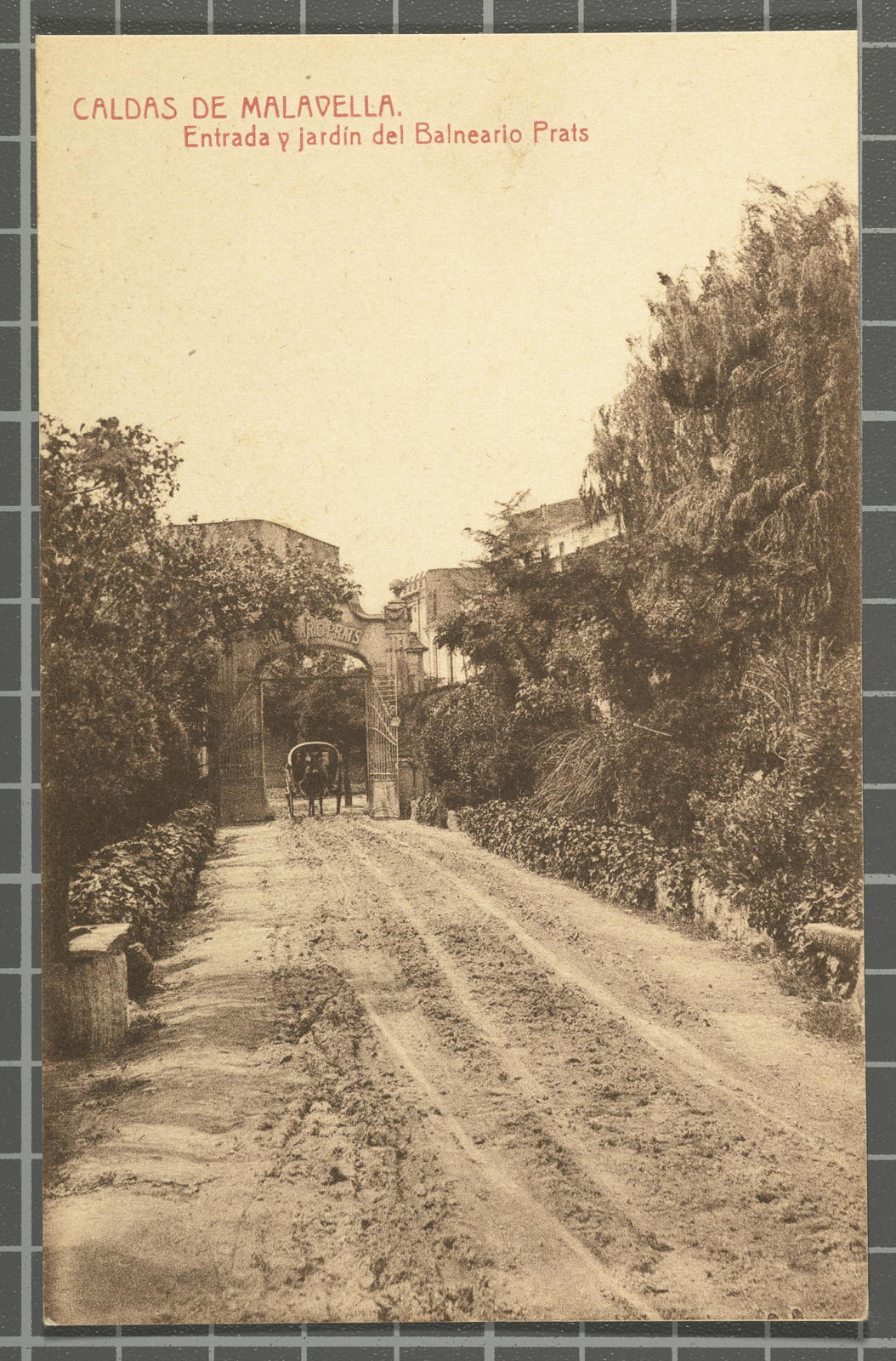 Desconegut, Caldas de Malavella. Entrance and garden of the Prats Spa.