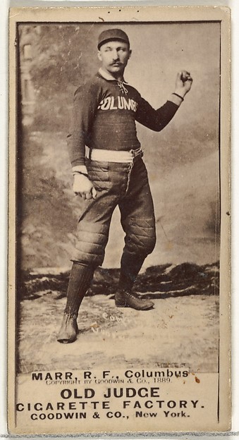 Goodwin & Company, Charles W. "Lefty" Marr, Right Field, Cleveland, from the Old Judge series (N172) for Old Judge Cigarettes