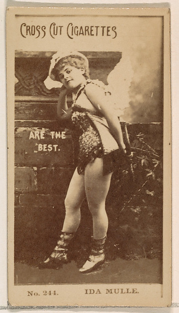 W. Duke, Sons & Co., Card Number 244, Ida Mulle, from the Actors and Actresses series (N145-2) issued by Duke Sons & Co. to promote Cross Cut Cigarettes
