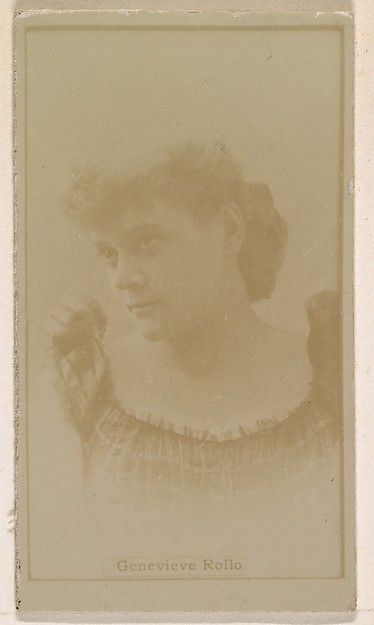 Kinney Brothers Tobacco Company, Genevieve Rollo, from the Actresses series (N245) issued by Kinney Brothers to promote Sweet Caporal Cigarettes