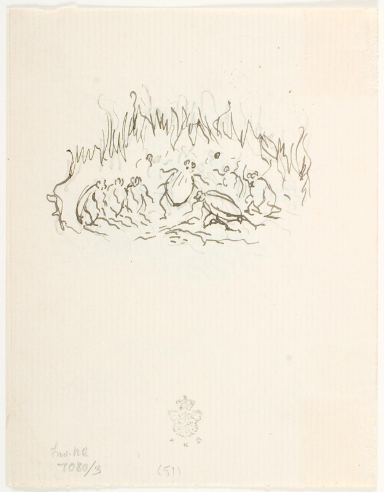 Lorenz Frølich, Illustrationsudkast til H.C. Andersen, Skarnbassen (ikke anvendt)
