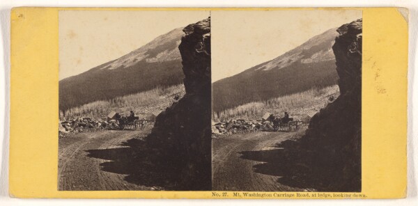 John P. Soule, Mt. Washington Carriage Road, at ledge, looking down.