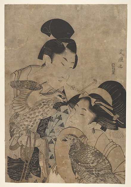 Unidentified, Two women with falcons