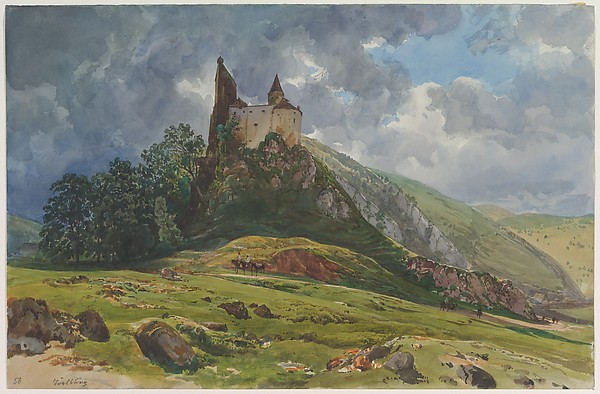 Thomas Ender, Ruin of Burg Schachenstein at Thörl in Styria