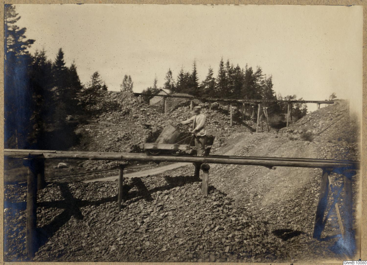 N Åkerhielm, fotografi, gruvdrift, tippvagn