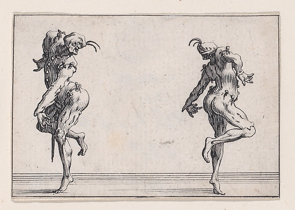 Jacques Callot, Les Deux Pantalons se Tournant le Dos (Two Men in Pantsuits Turned Away from Each Other), from "Les Caprices" Series A, The Florence Set