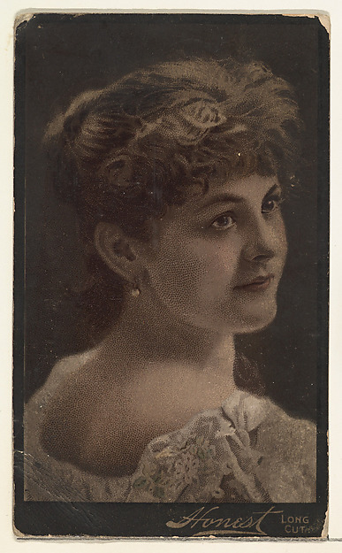 W. Duke, Sons & Co., Actress posing in lace-collared bodice, from Stars of the Stage, Third Series (N131) issued by Duke Sons & Co. to promote Honest Long Cut Tobacco