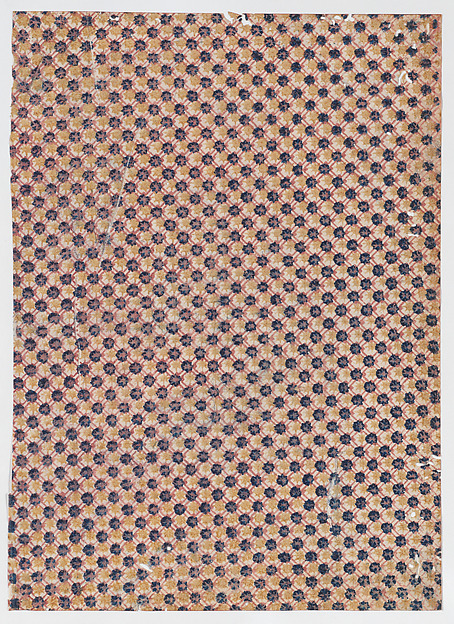 Anonymous, Sheet with overall crisscrossing pattern with large dots