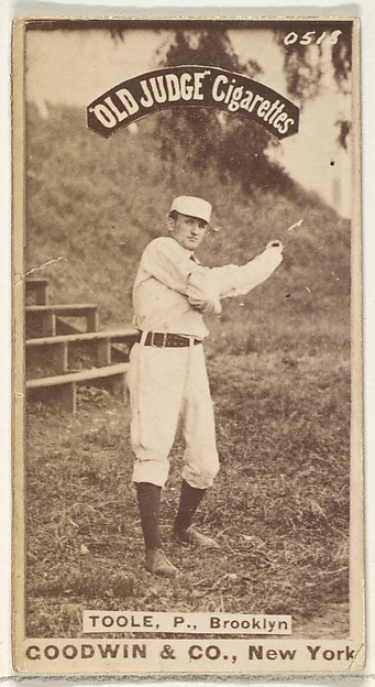 Goodwin & Company, Toole, Pitcher, Brooklyn, from the Old Judge series (N172) for Old Judge Cigarettes
