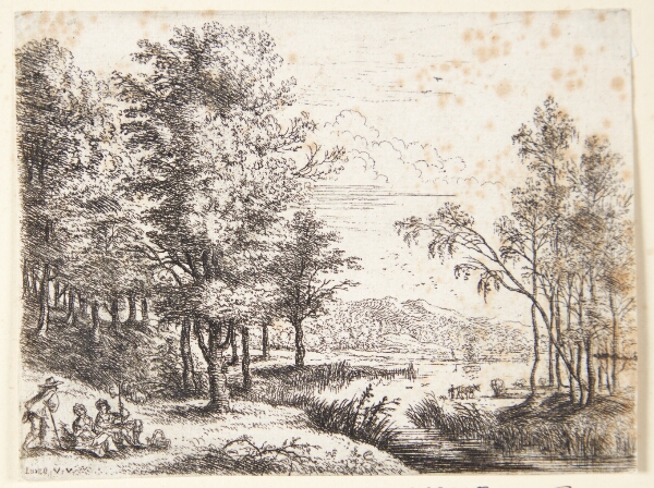 Lucas van Uden, Landskab med tre hvilende figurer ved en sø