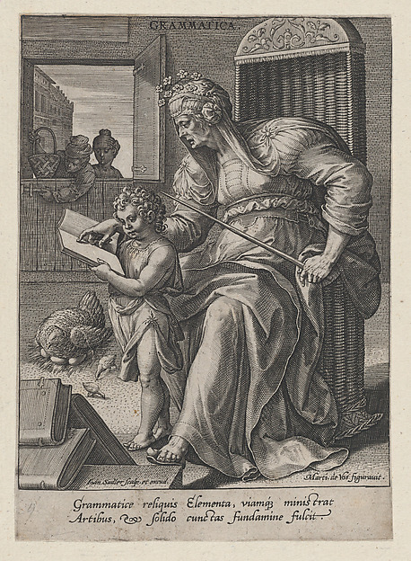 Johann Sadeler I, Grammatica, from "The Seven Liberal Arts"