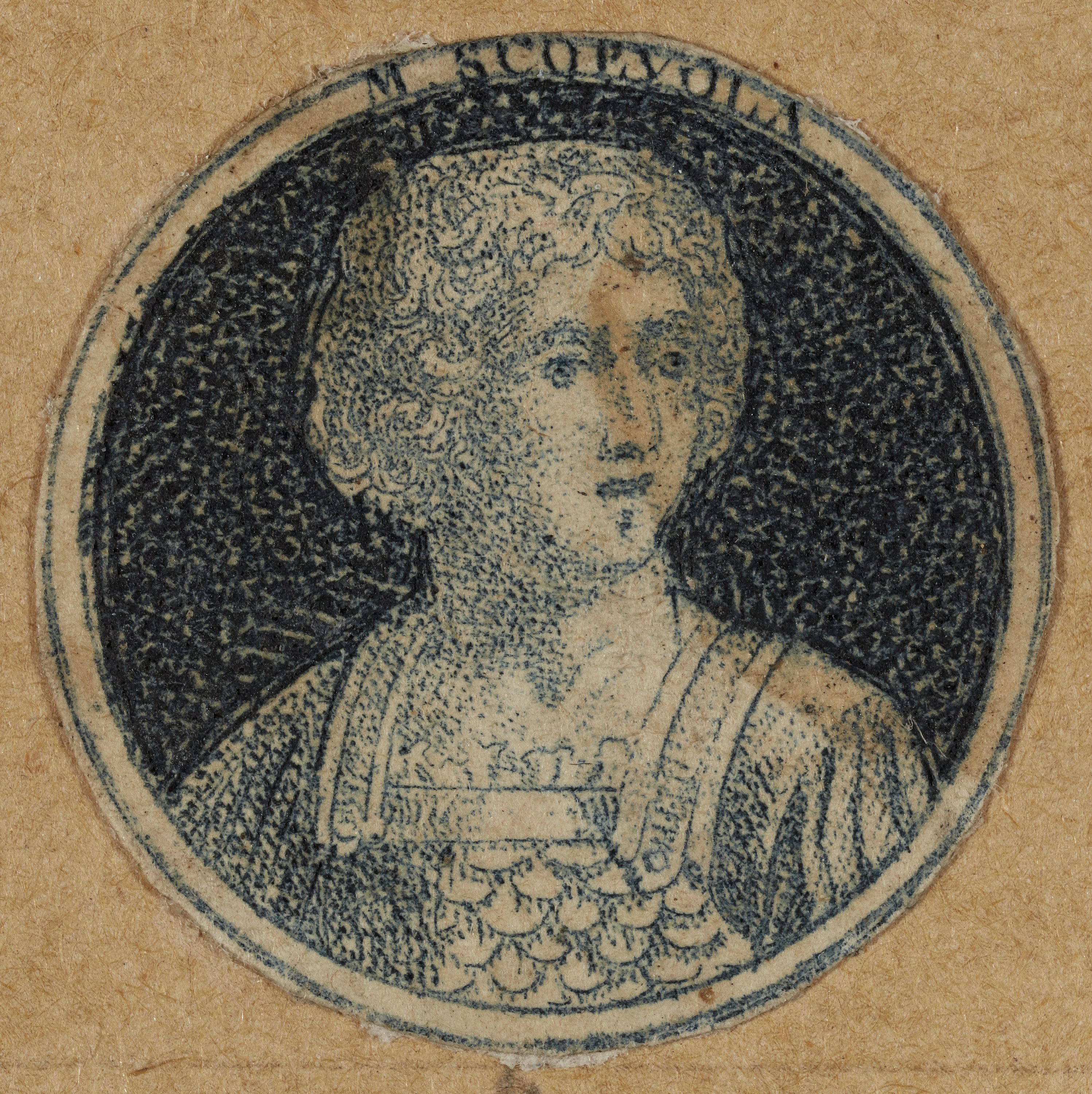 Anonyme, Portrait du romain M. Scoevola, d'une série de 12 médaillons portraits destinés à orner des boutons d'habit, 1793-1794 (An II). Révolution française.
