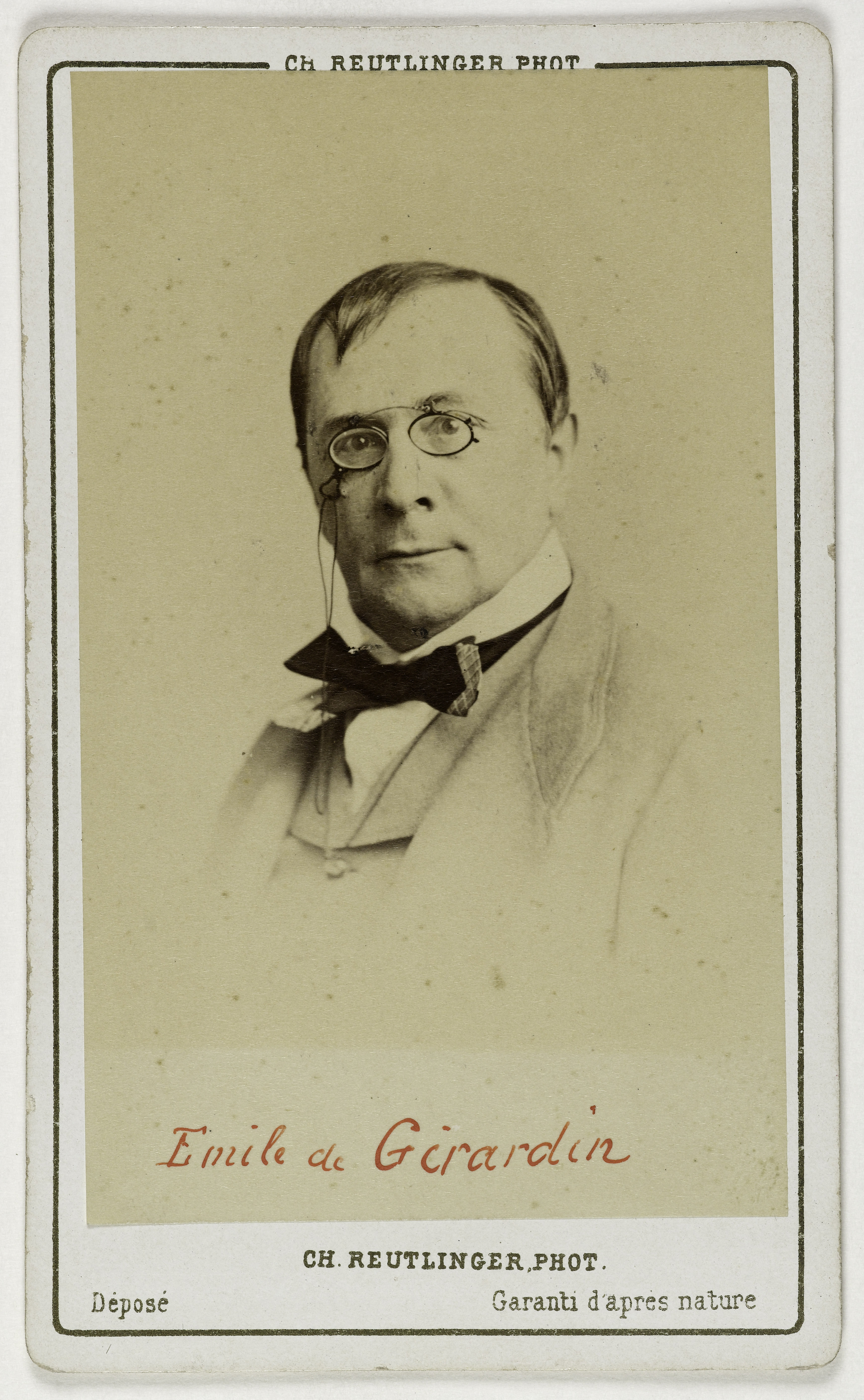 Charles Reutlinger, Portrait d'Emile de Girardin, (1806-1881), (publiciste, homme politique)