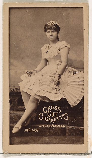 W. Duke, Sons & Co., Card Number 128, Lillie Howard, from the Actors and Actresses series (N145-1) issued by Duke Sons & Co. to promote Cross Cut Cigarettes