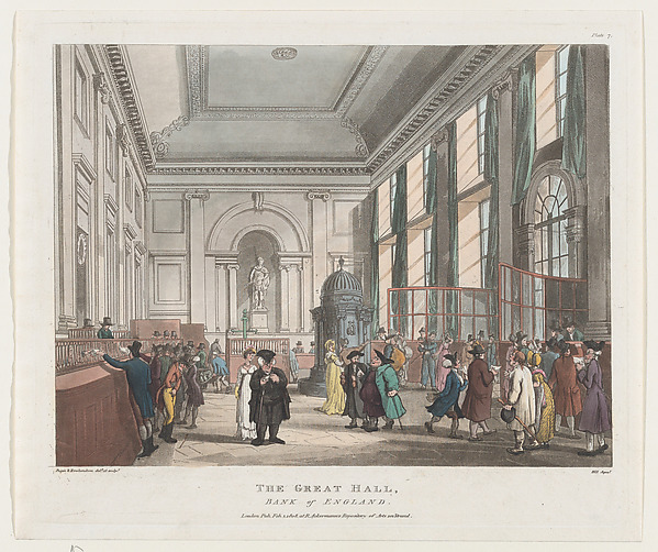 Thomas Rowlandson, The Great Hall, Bank of England