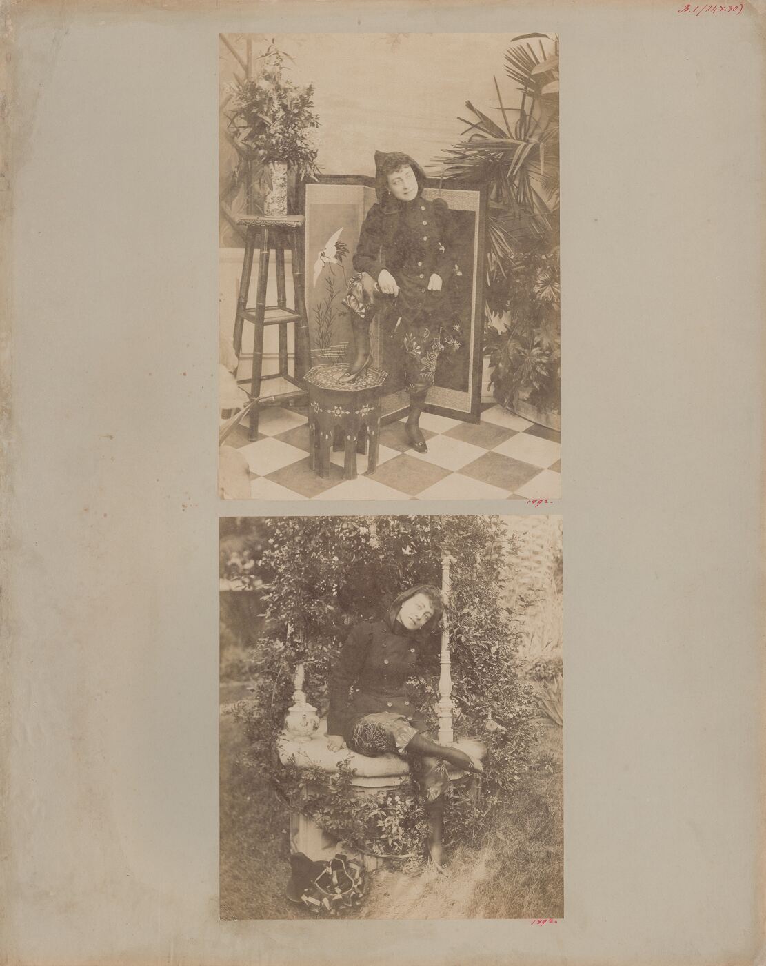 Benediktas Henrikas Tiškevičius, Kartono lakštas su dviem Benedikto Henriko Tiškevičiaus fotografijomis ("Nica")