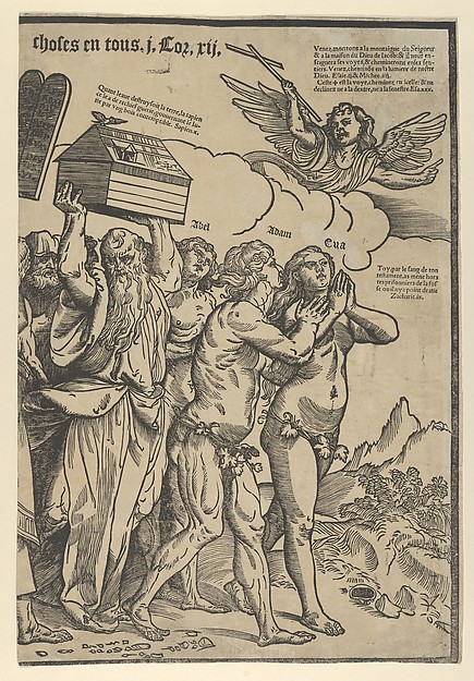 Anonymous, The Triumph of Christ: the last sheet on the right showing Adam and Eve who lead the procession