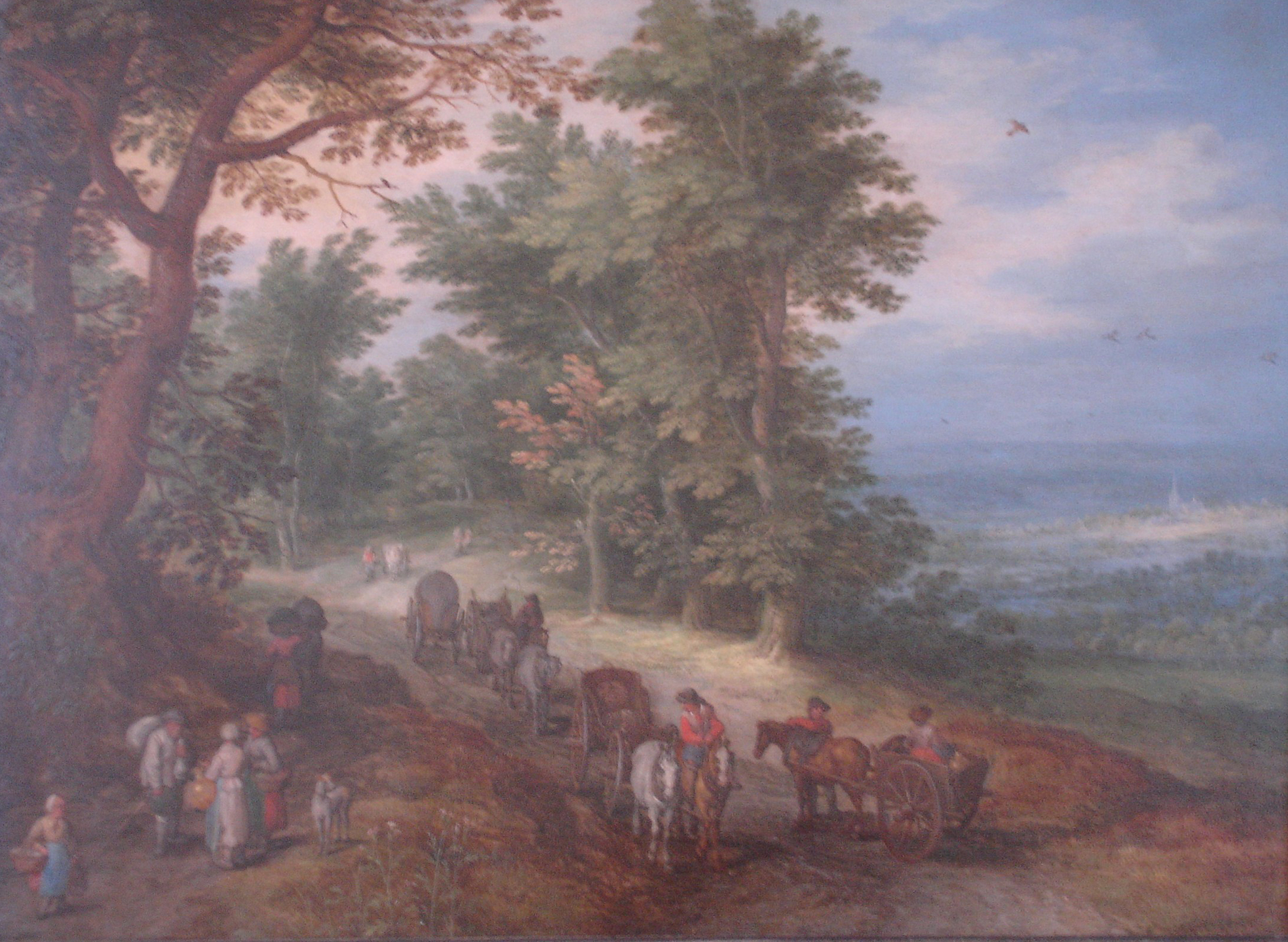 Jan Brueghel the Elder, Travelers on a Hilltop Road