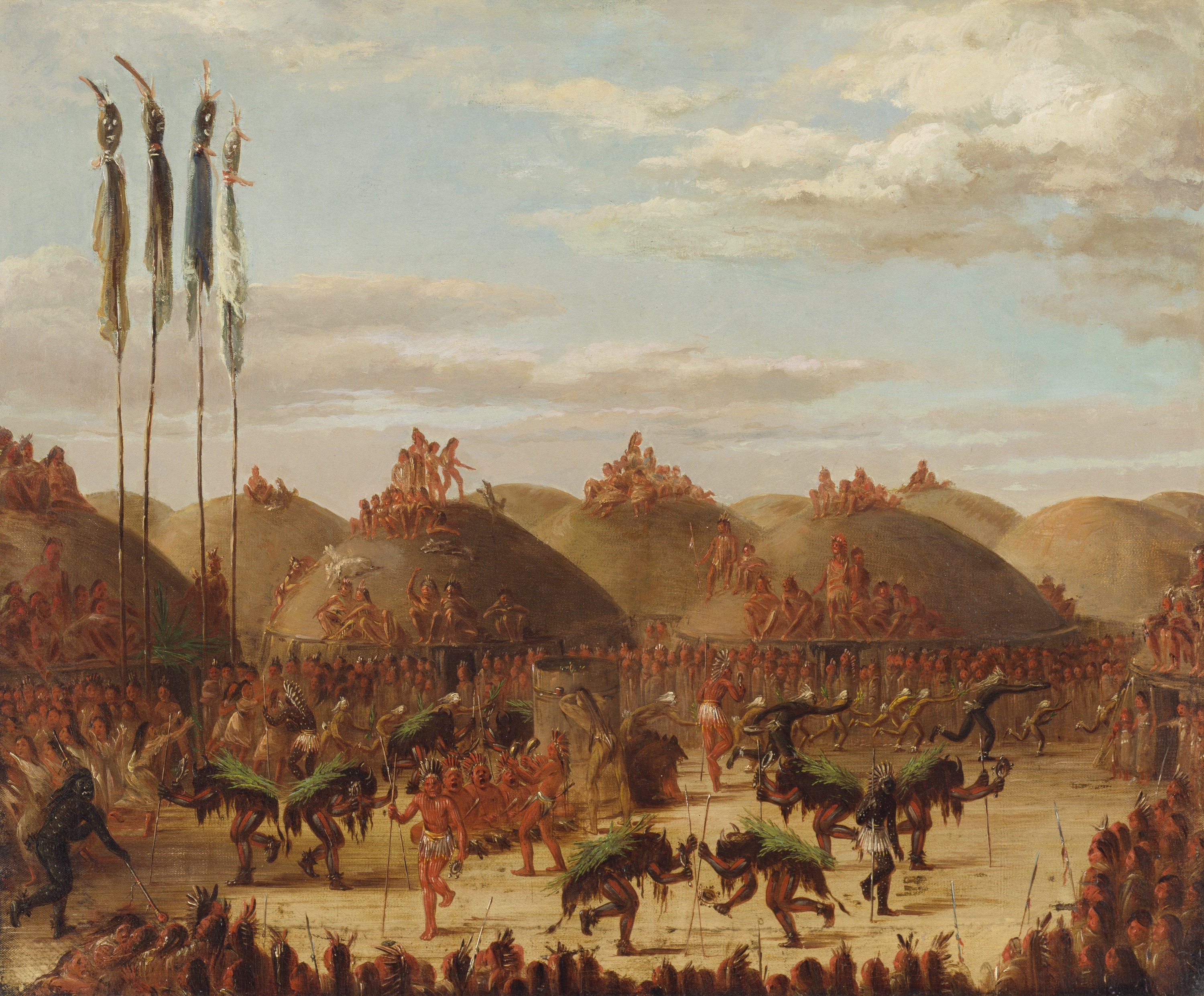 George Catlin, Bull Dance, Mandan O-kee-pa Ceremony