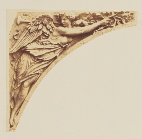 Édouard Baldus, ["La Renommée", Sculpture by Auguste Poitevin, Decoration of the Louvre, Paris]