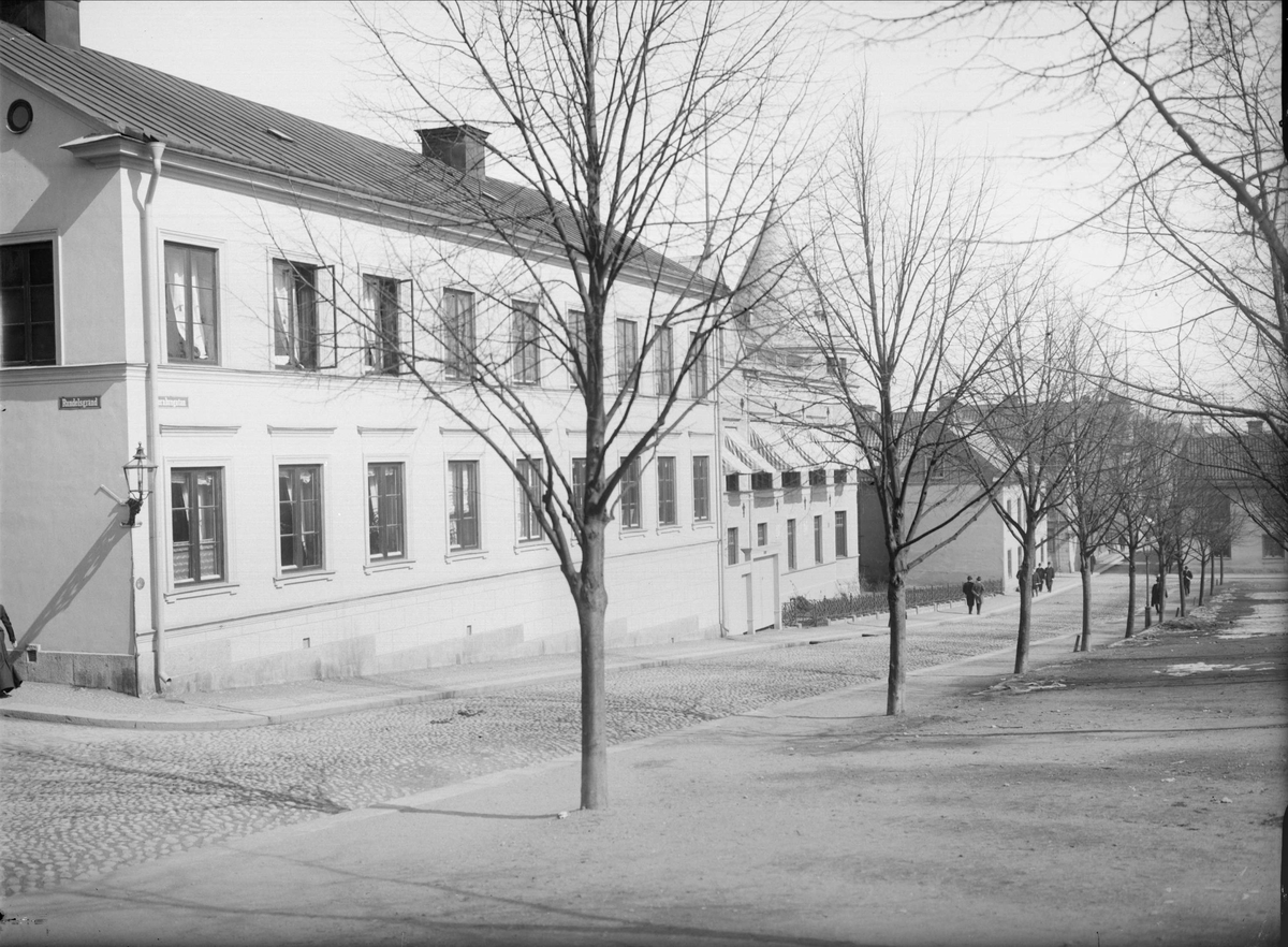 Alfred Dahlgren, S:t Olofsgatan i korsningen med Rundelsgränd, Fjärdingen, Uppsala 1901 - 1902