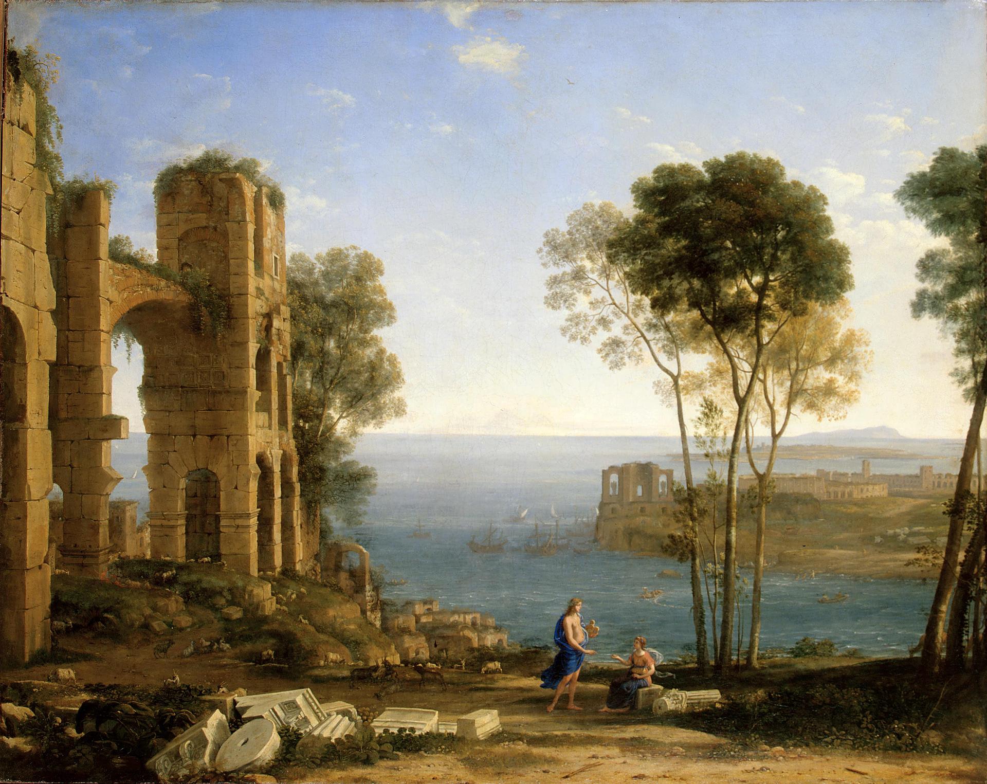 Claude Lorrain, Coast View with Apollo and the Cumaean Sibyl