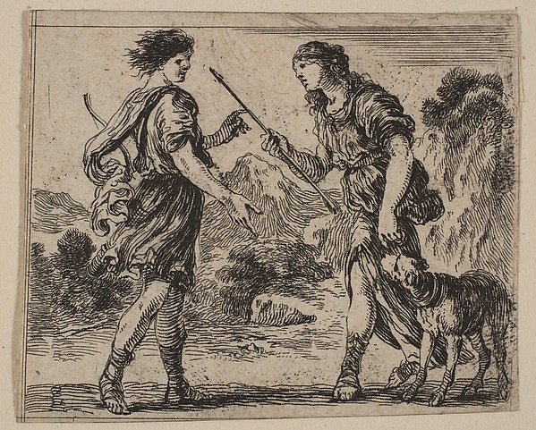 Stefano della Bella, Cephalus and Procris, from 'Game of Mythology' (Jeu de la Mythologie)